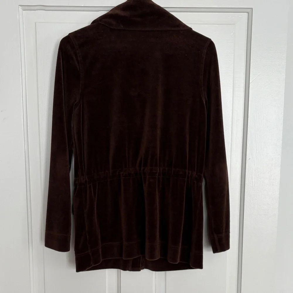 Vintage Jones New York Chocolate Velvet Utility‎ Jacket size S